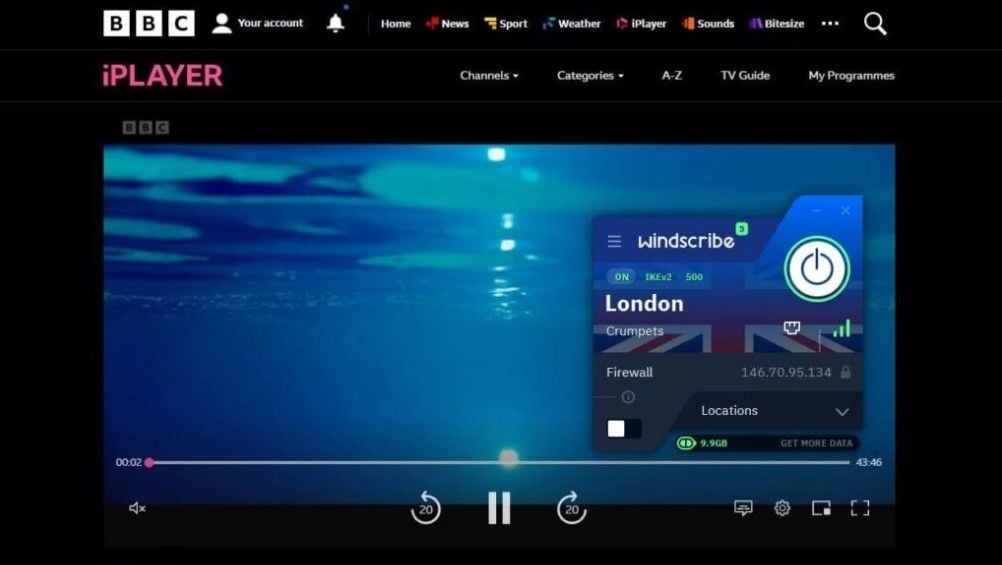 Windscribe Geoblocking Streaming BBC iPlayer