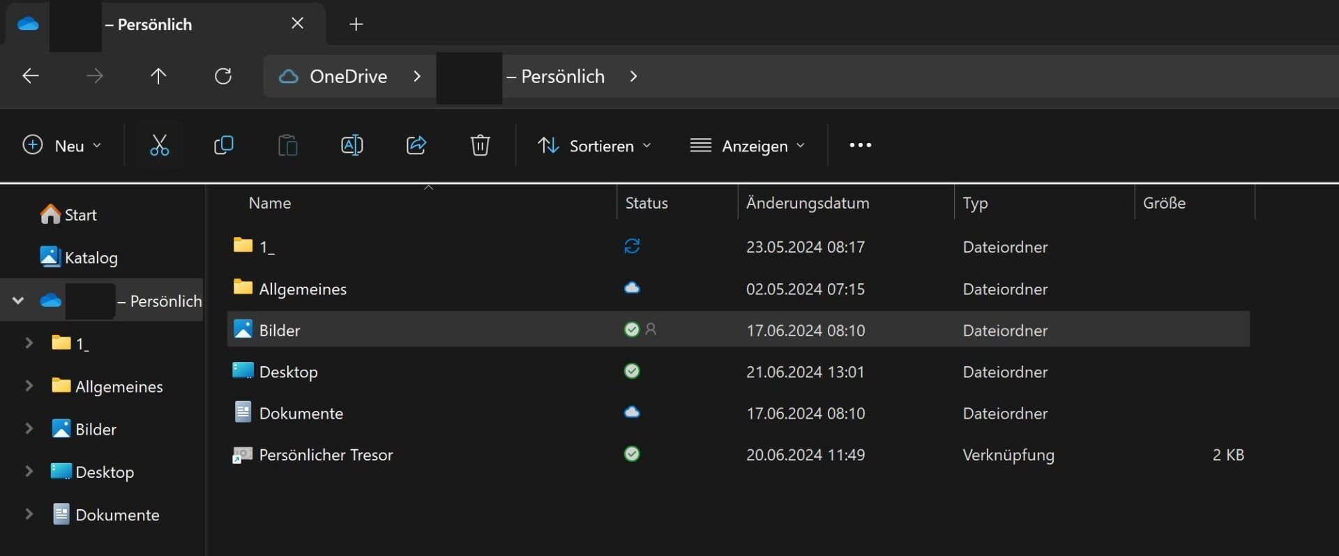 Onedrive Test Benutzeroberfläche