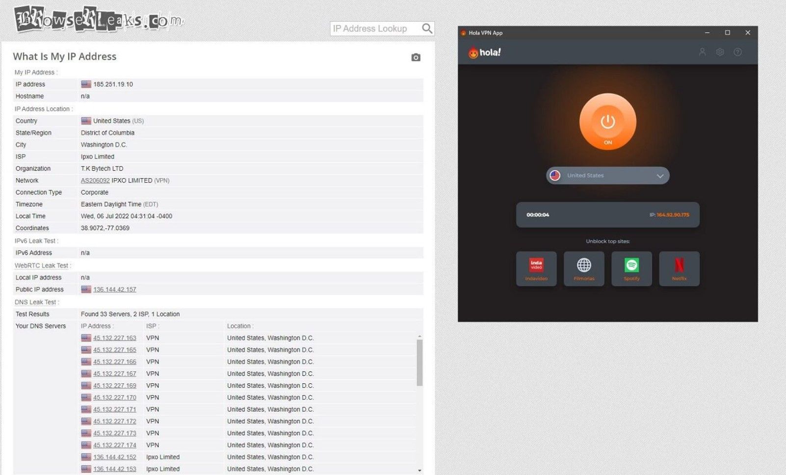 Hola Vpn Test Bewertung Sicherheit Leaktest Dns