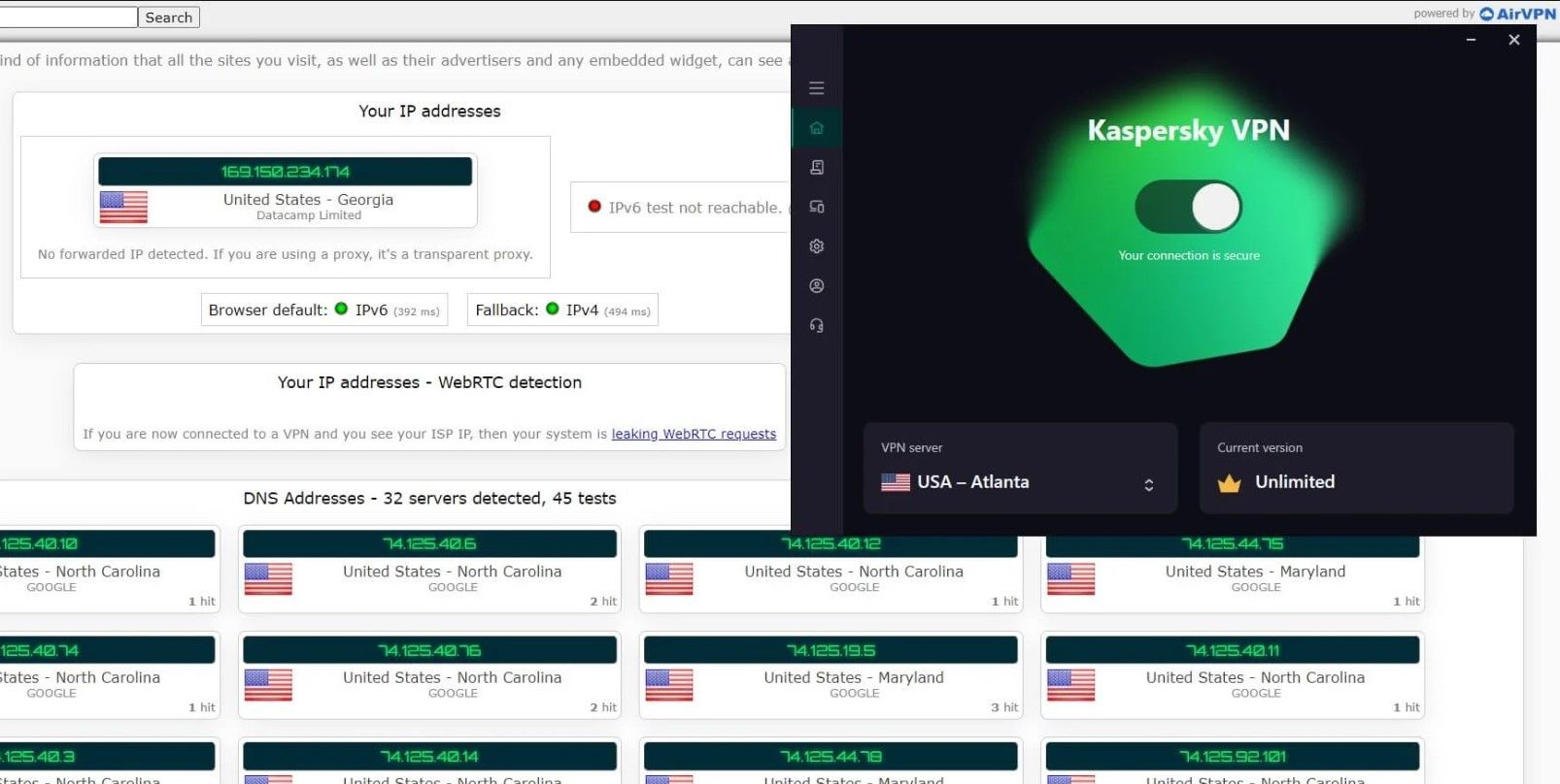 Kaspersky Vpn Test Bewertung Ip Leaks Ipleaks.net