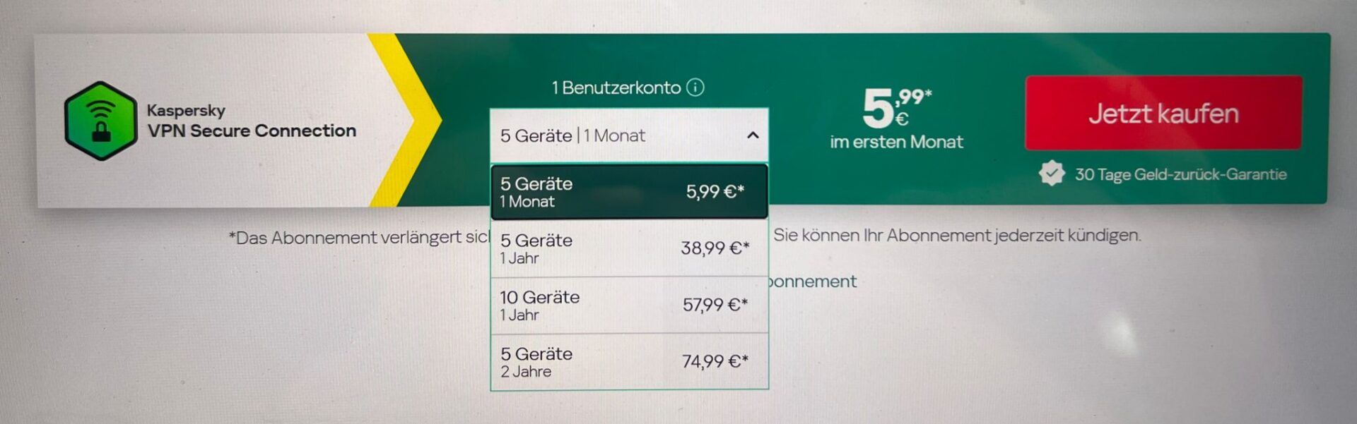 Kaspersky Vpn Test Bewertung Preise