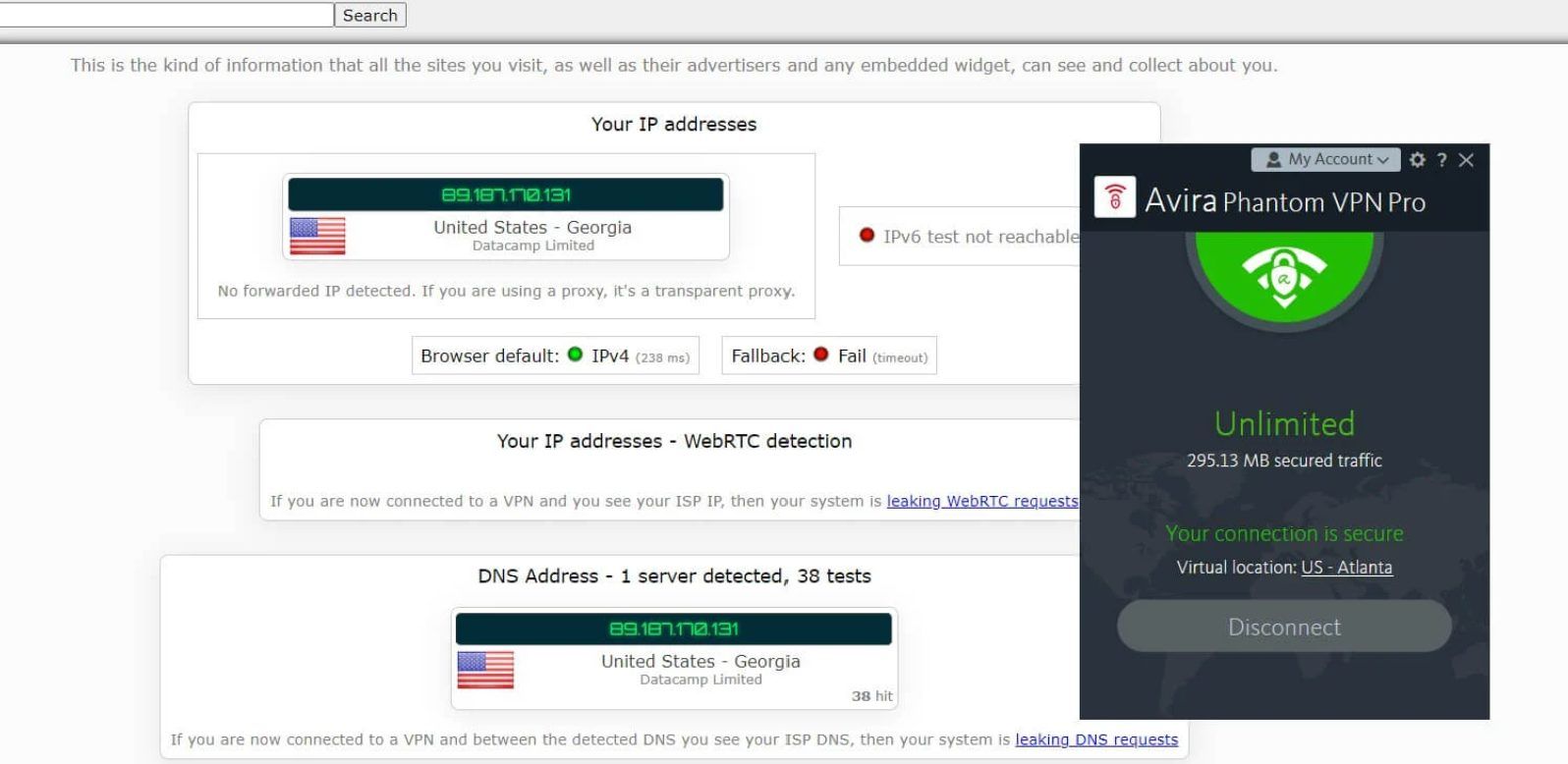 Avira Vpn Test Bewertung Dns Ip Leaks Ios Ipleak.net