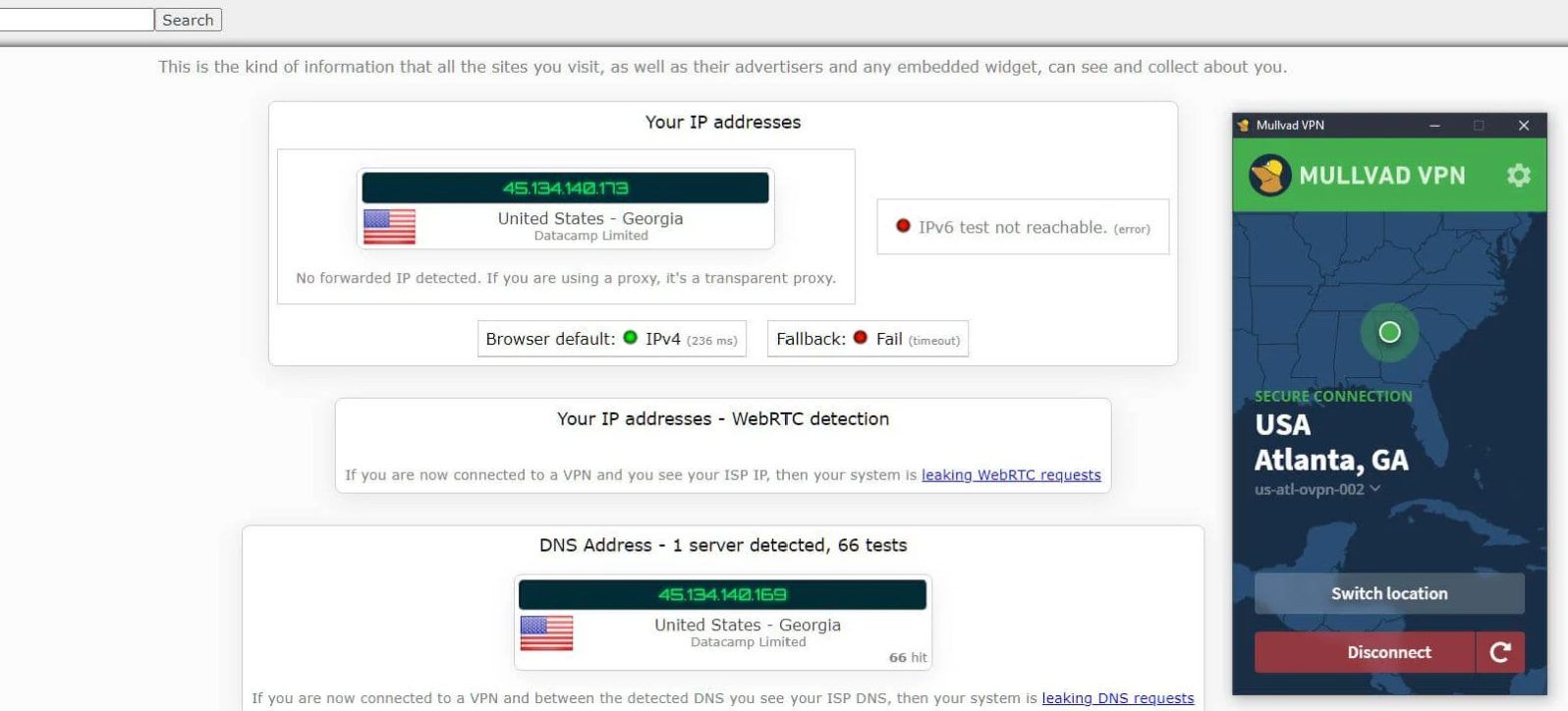 Mullvad Vpn Test Bewertung Ip Dns Leaks Ipleaks.net