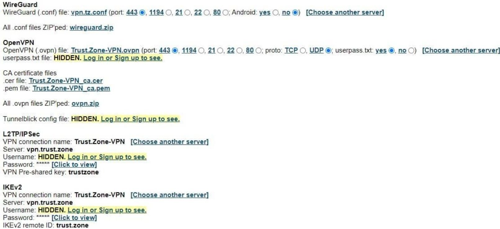 Trust.zone Test Bewertung Wireguard Openvpn Unterstützung