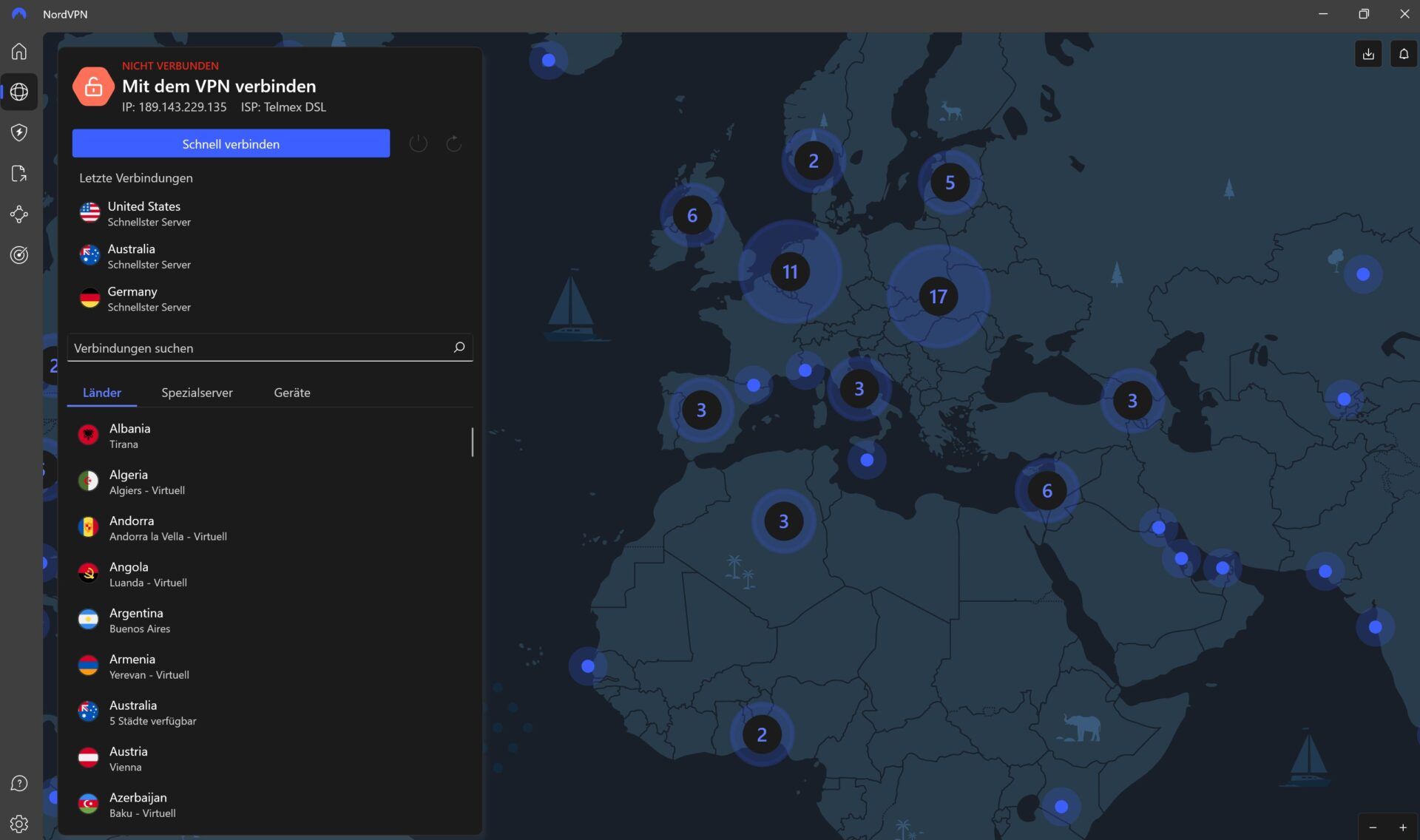 Nordvpn Netflix Benutzeroberfläche Anwendung