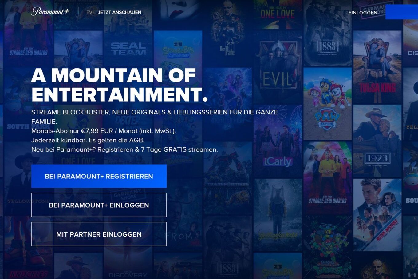 Paramount+ Ausland Streamen Ansehen Live