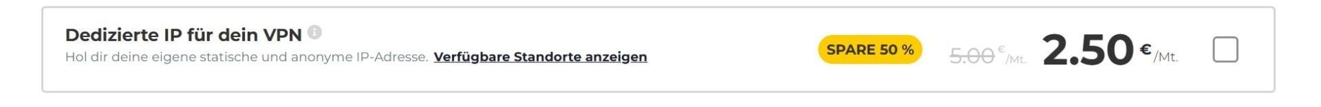 Preise Preisgestaltung Cyberghost Dedizierte Ip