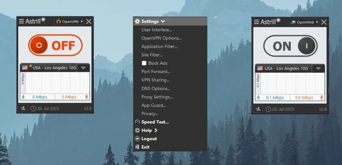 Astrill Vpn Vs. Expressvpn Vergleich Test Benutzeroberfläche App Astrill Vpn