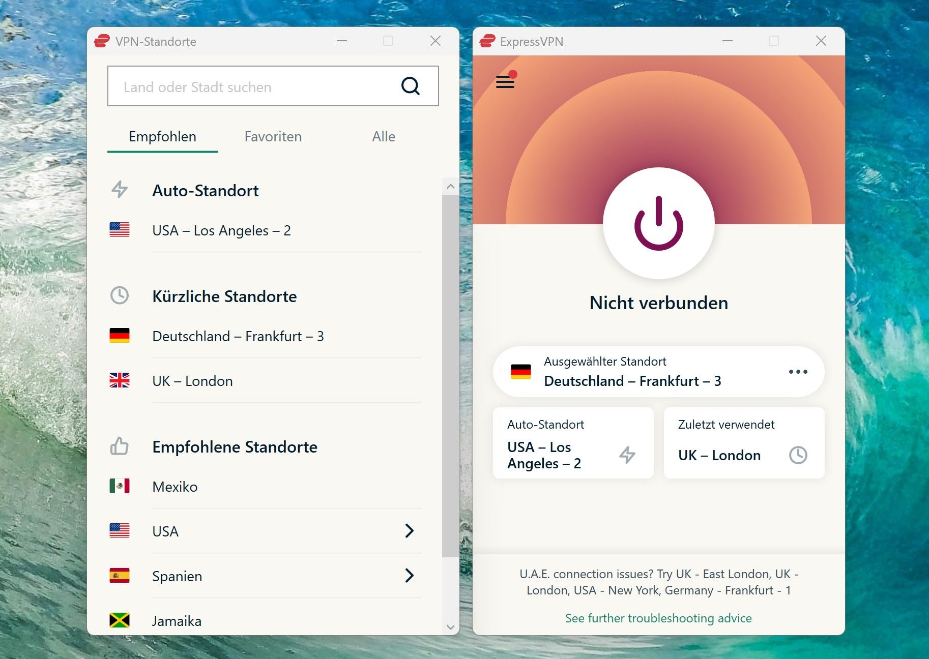 Astrill Vpn Vs. Expressvpn Vergleich Test Benutzeroberfläche App Expressvpn