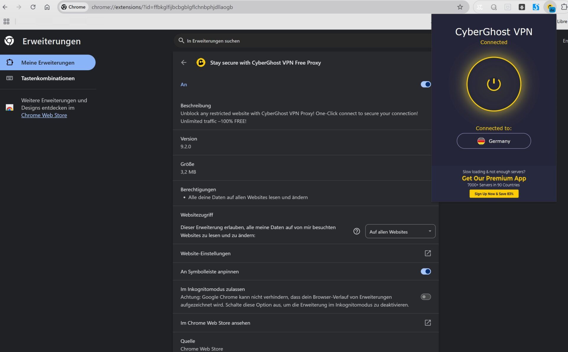 Beste Kostenlose Vpn Chrome Gratis Cyberghost Erweiterung Verbunden