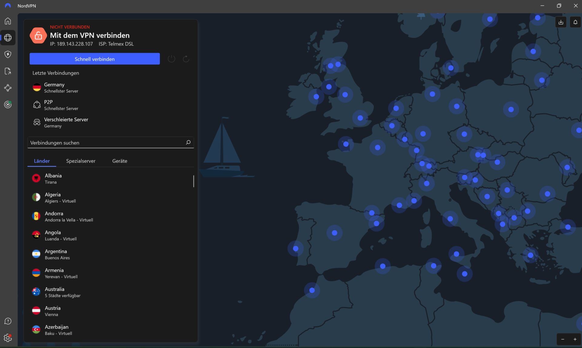 Türkische Ip Vpn Türkei Nordvpn Benutzeroberfläche