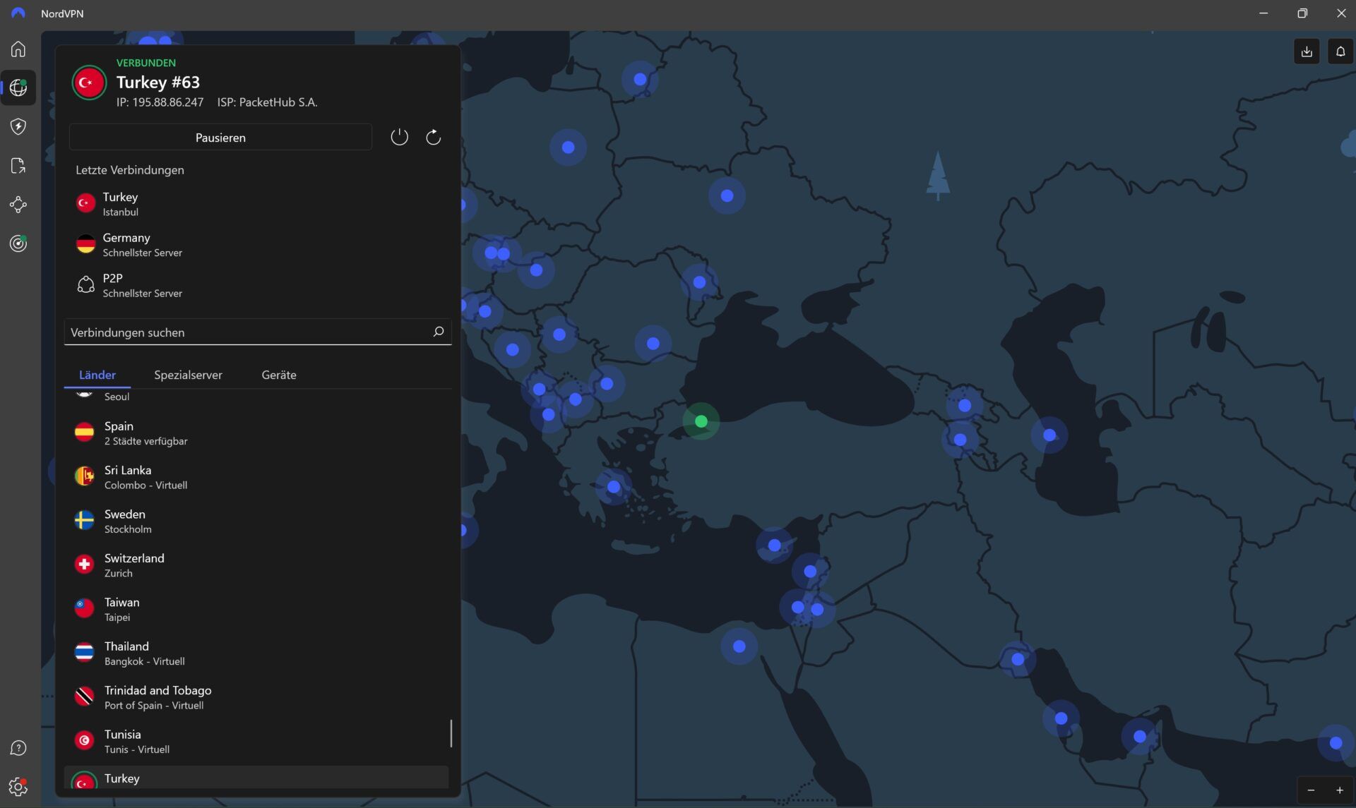 Türkische Ip Vpn Türkei Nordvpn Server Verbunden