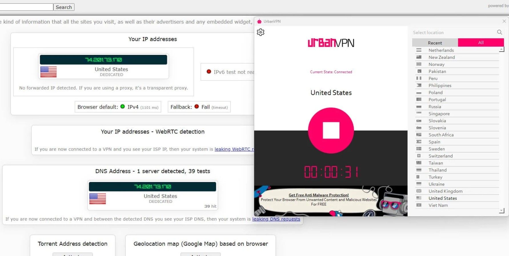 Urban Vpn Test Bewertung Ip Dns Leaks Ipleak.net