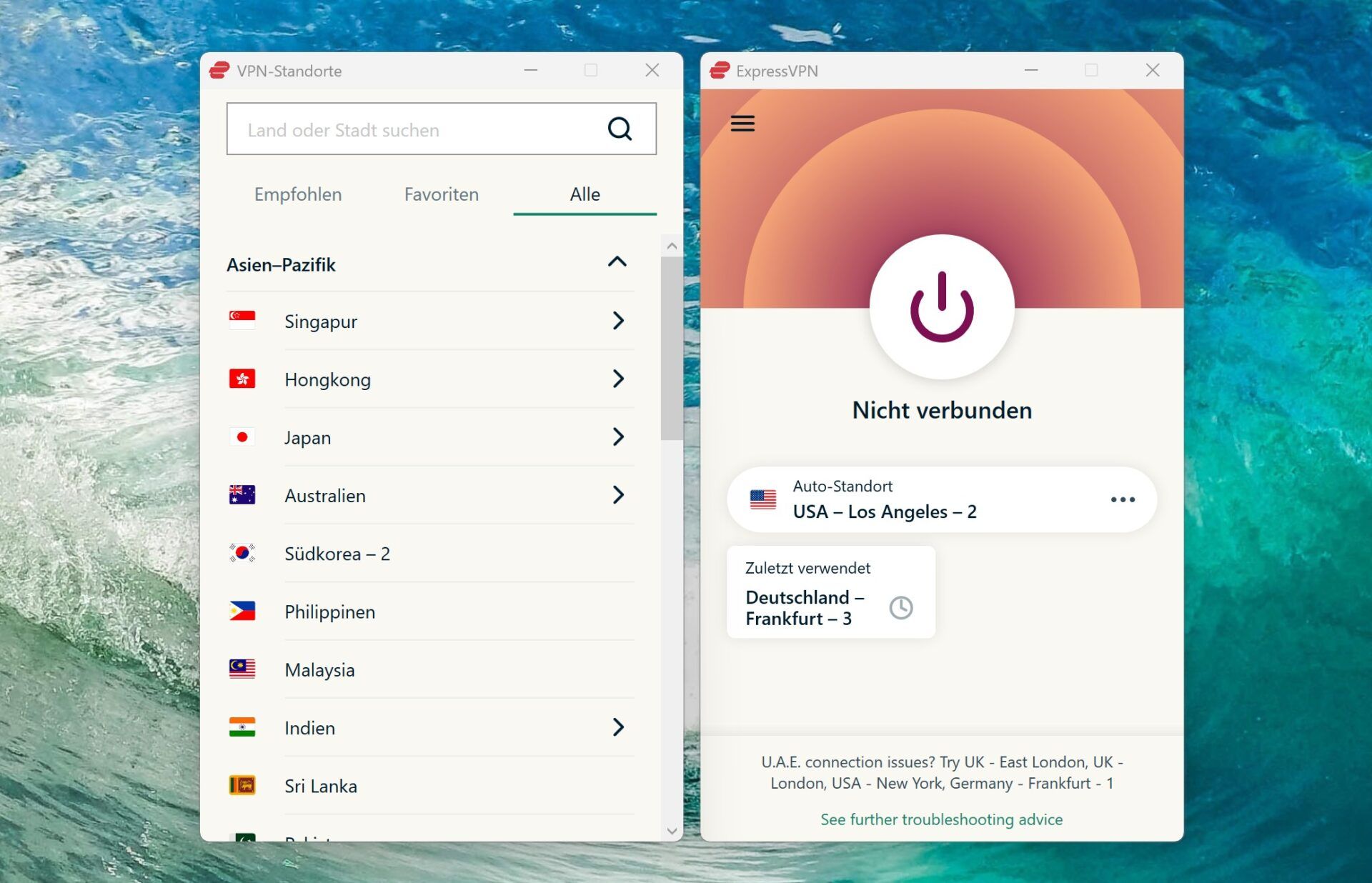 Indische Ip Adresse überall Weltweit Ausland Expressvpn Benutzeroberfläche