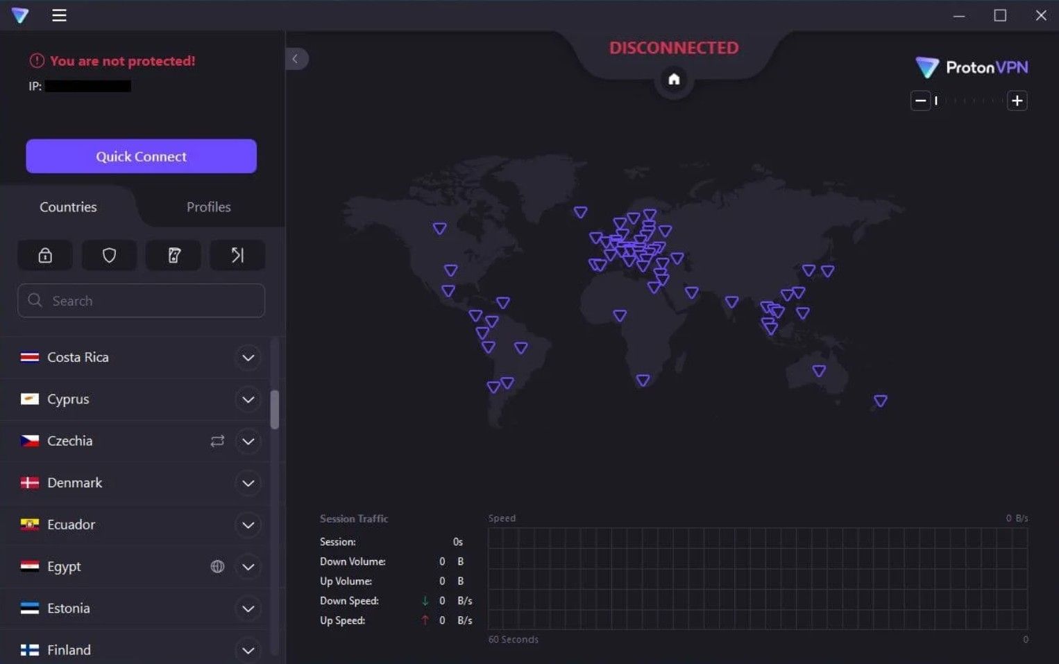 Proton Vpn Netflix Anwendung Benutzeroberfläche