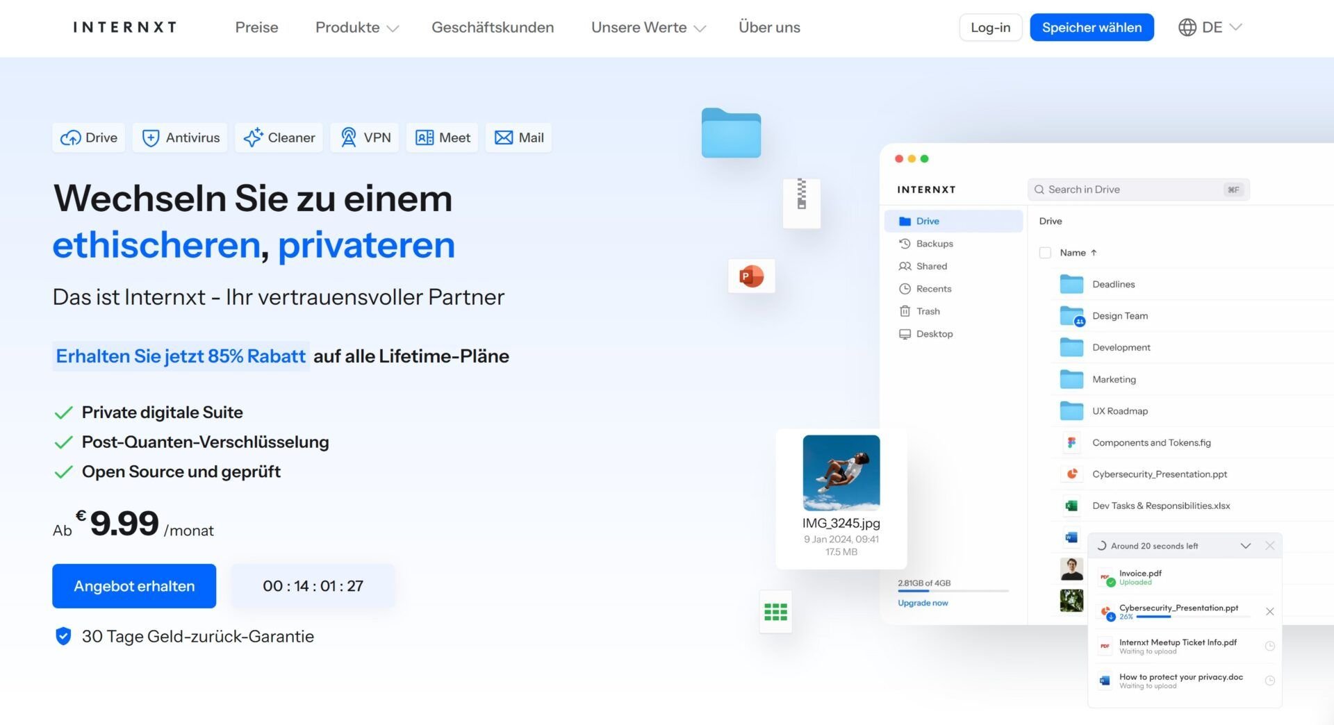 Beste Cloud Speicher Alternativen Onedrive Internxt