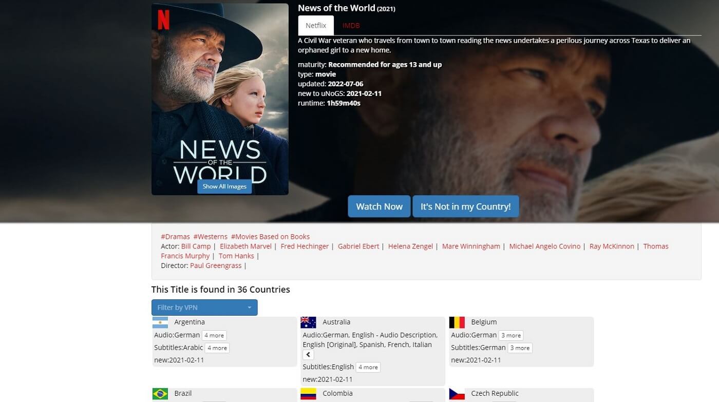 News of the World Unogs