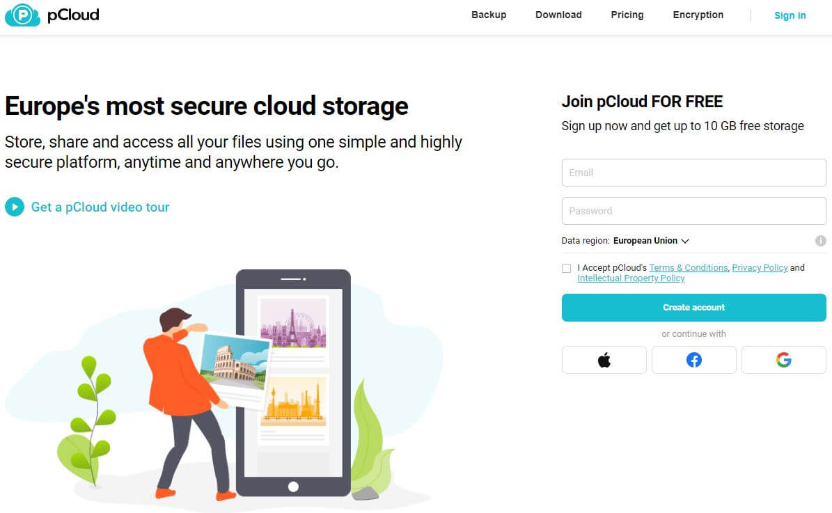 pCloud Best OneDrive Alternatives