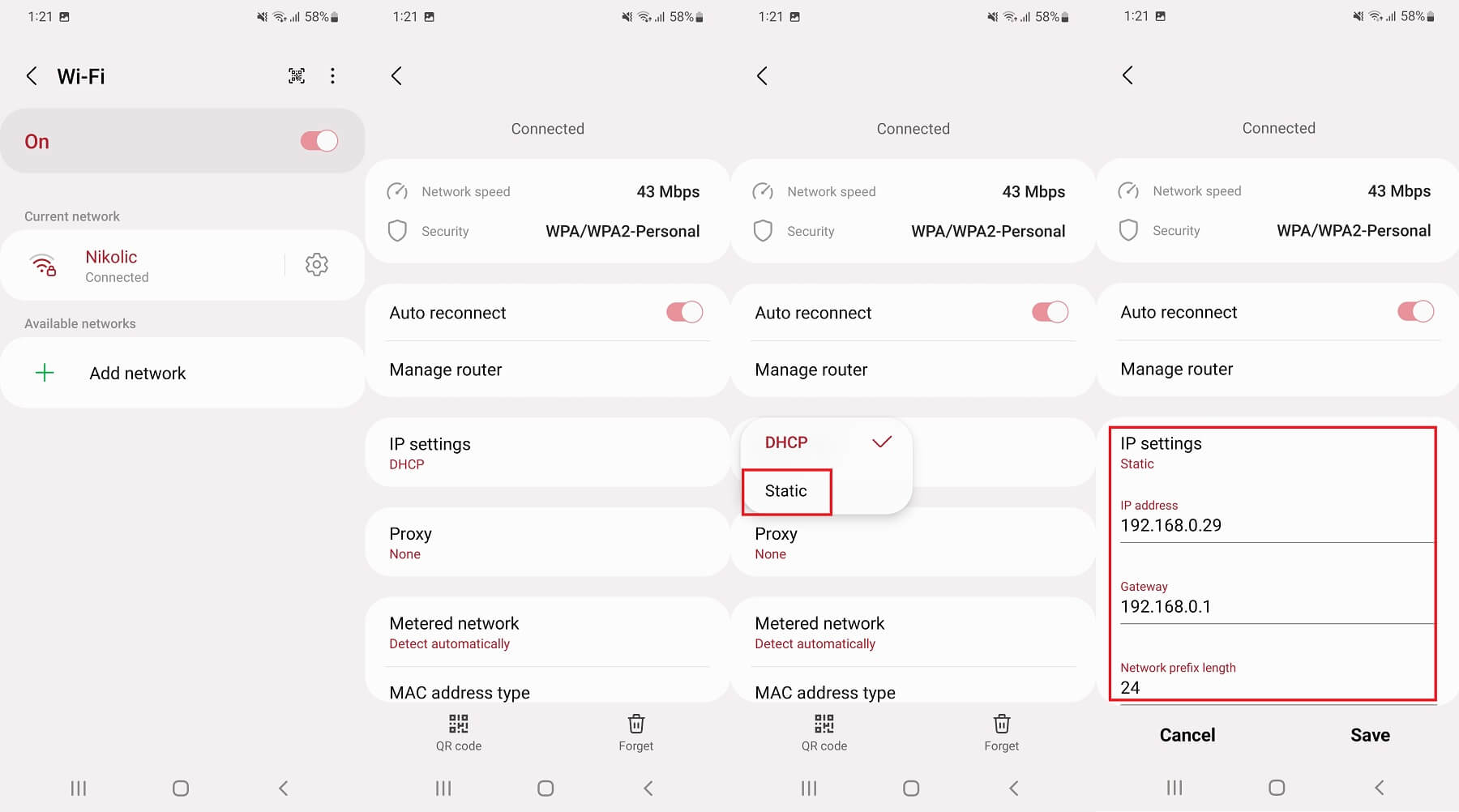 Change IP Address Android
