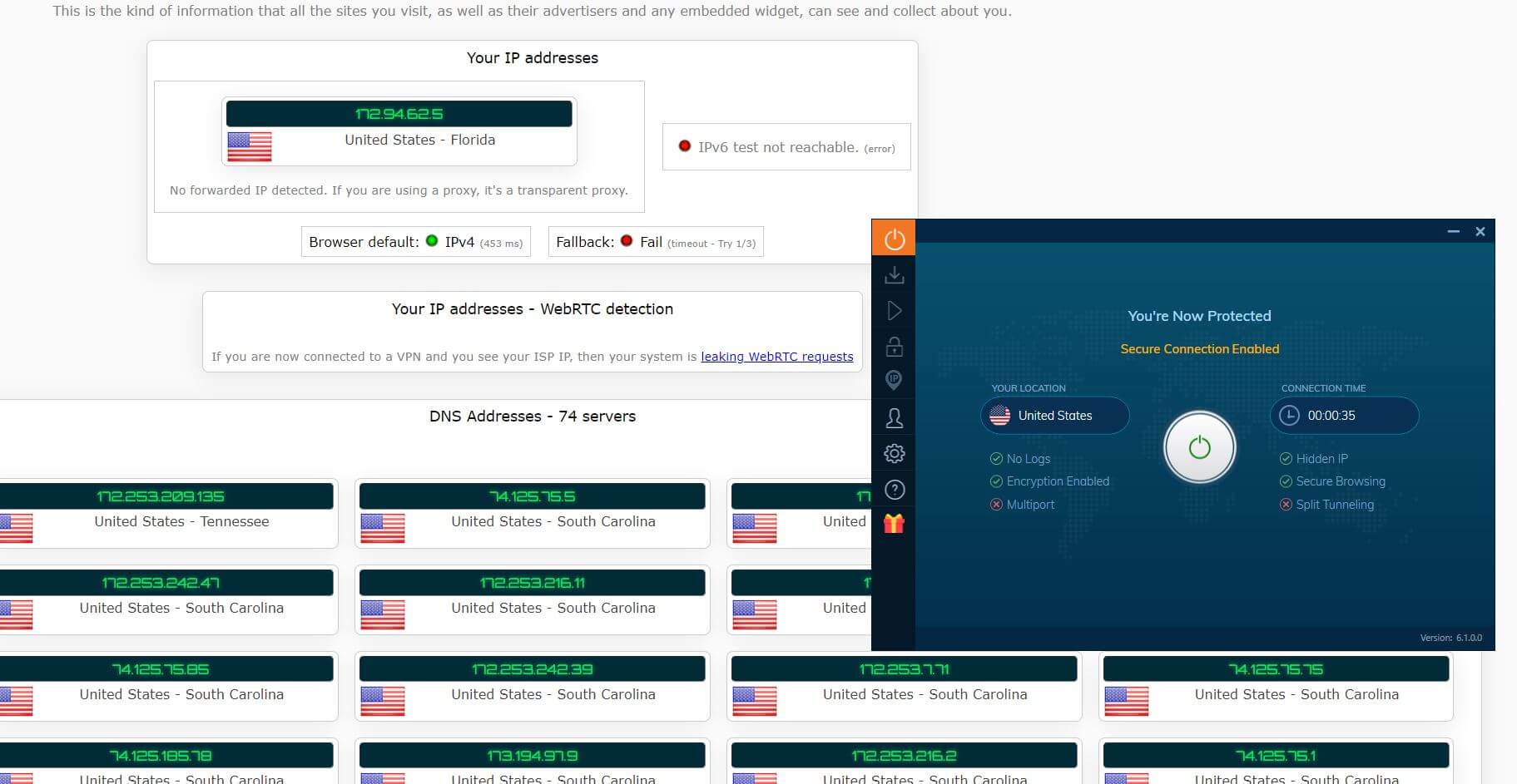 Ivacy VPN IP Leak Test