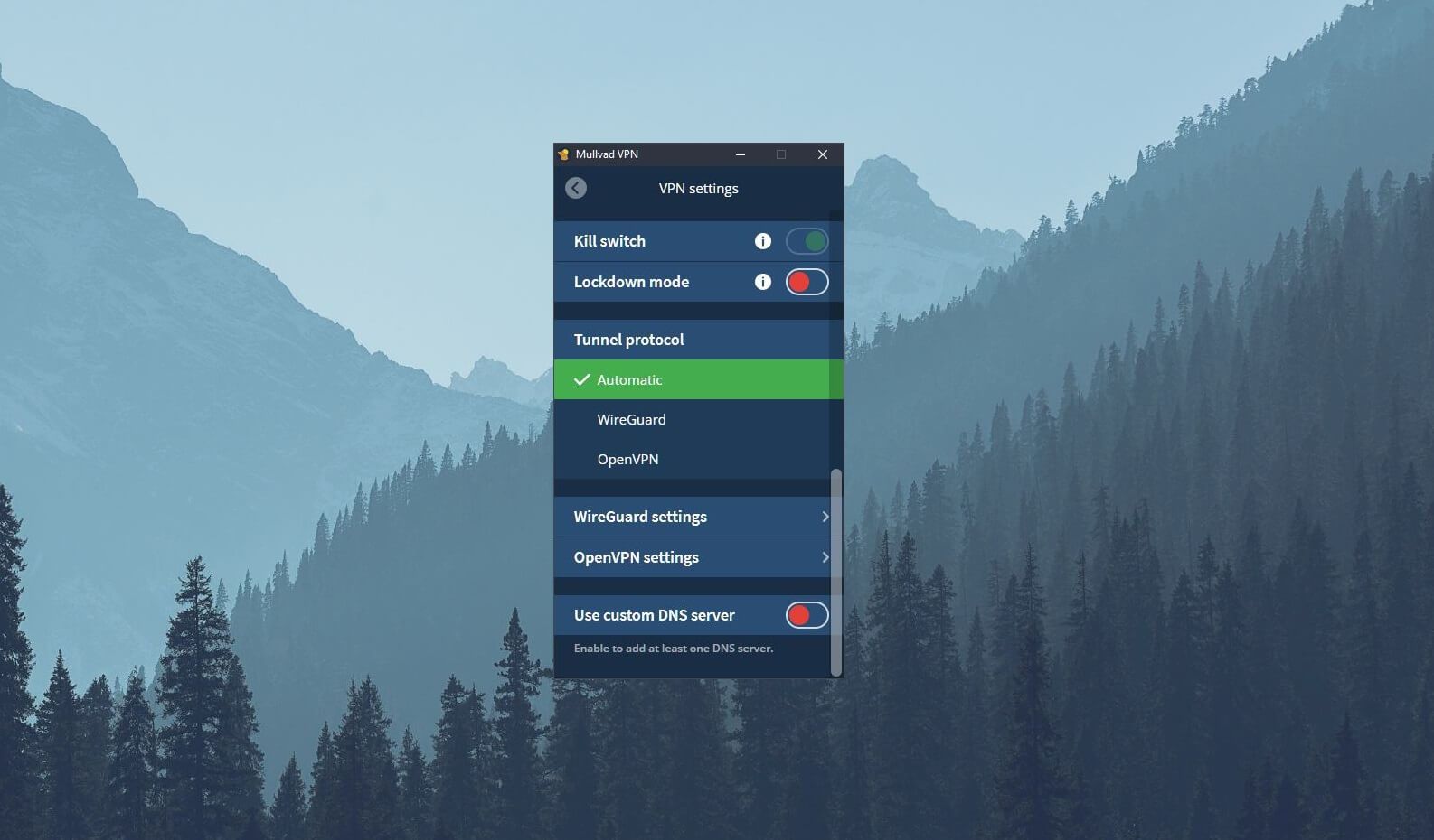 Mullvad VPN Protocols