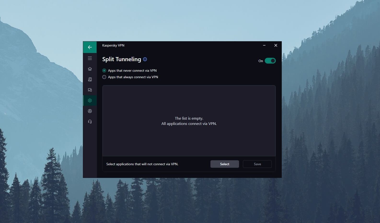 Kaspersky VPN Split Tunneling
