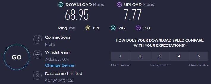 Malwarebytes VPN US Speed