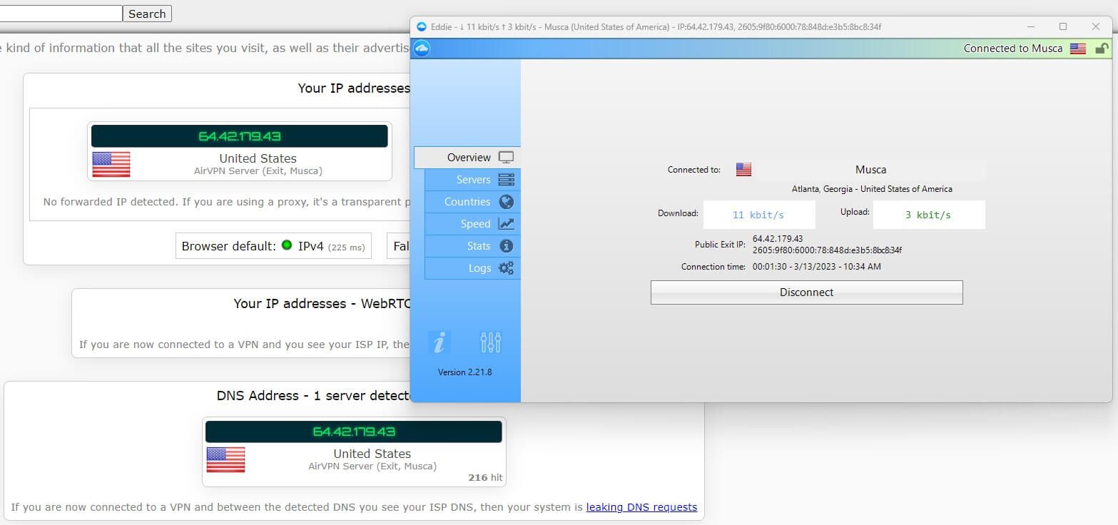 AirVPN IP Leak 1
