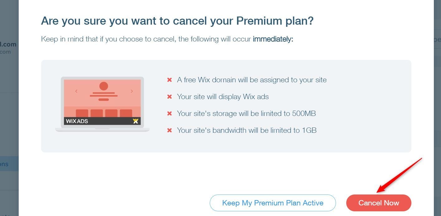 Wix Cancel Now