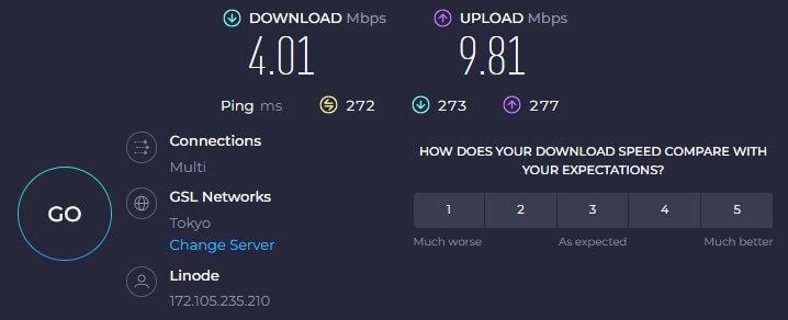 SlickVPN Japan Speed