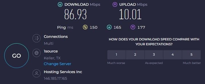 SlickVPN UK Speed