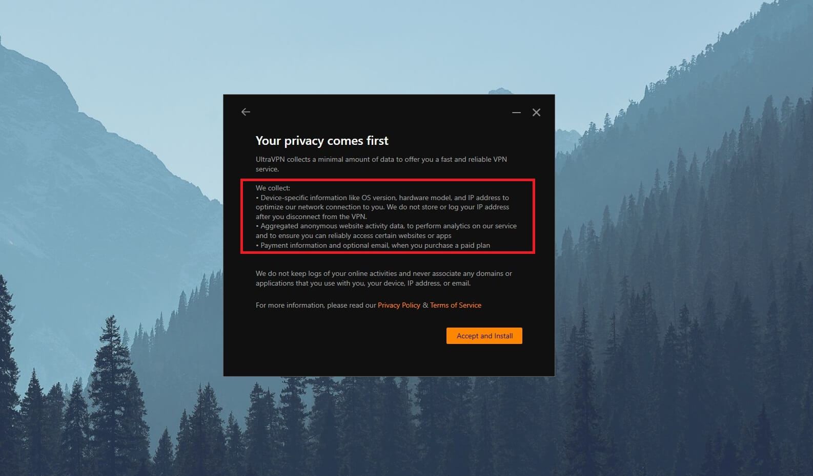 UltraVPN Log