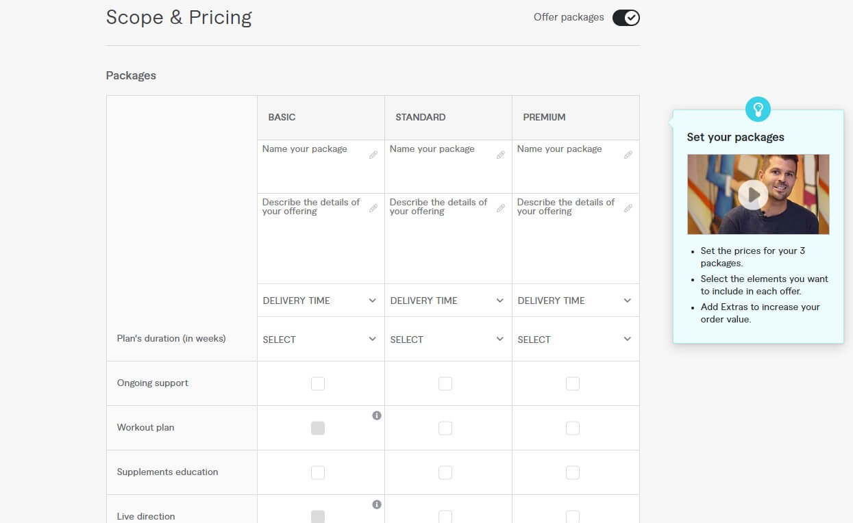 Fiverr Packages