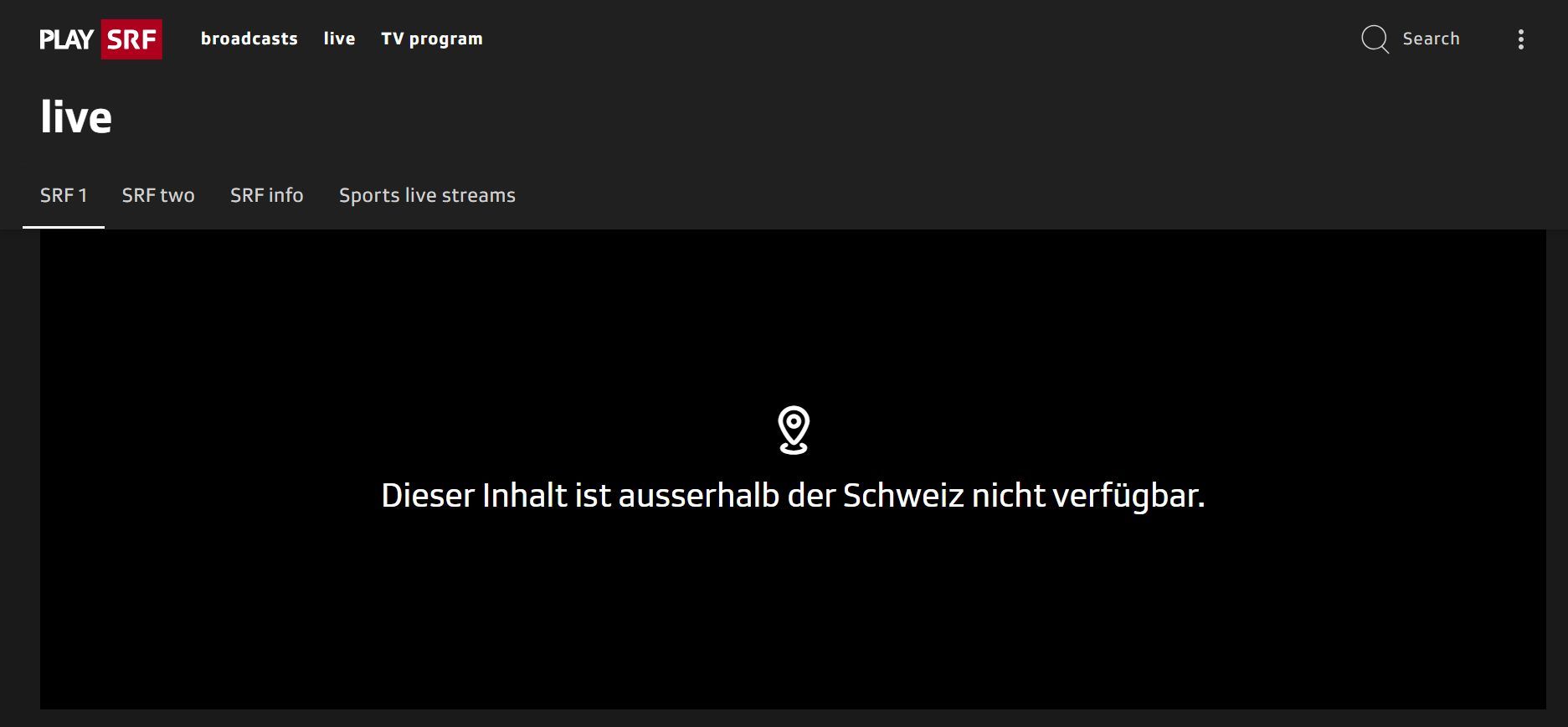 Sfr Switzerland Geoblocked