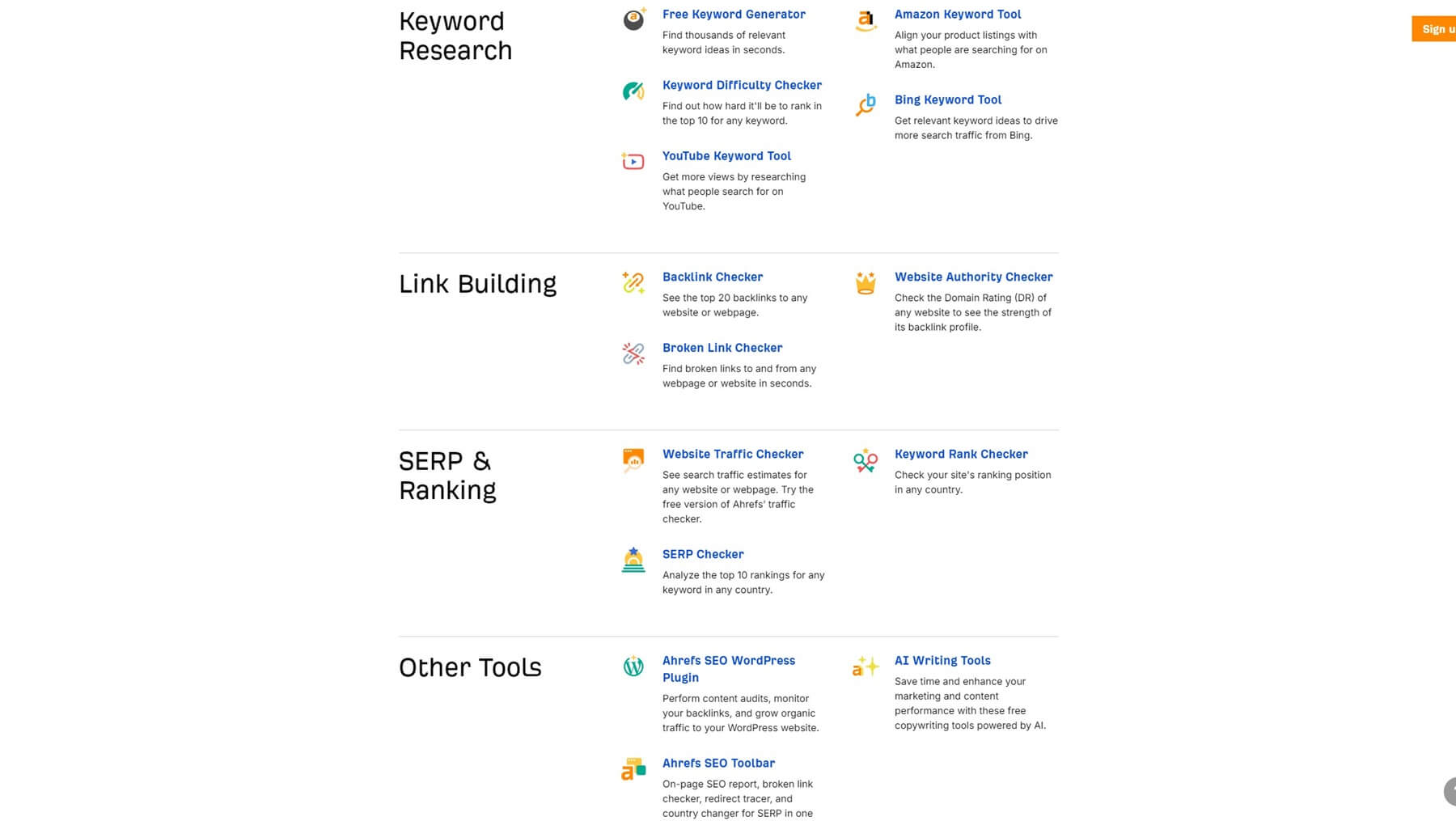 Ahrefs Free Seo Tools