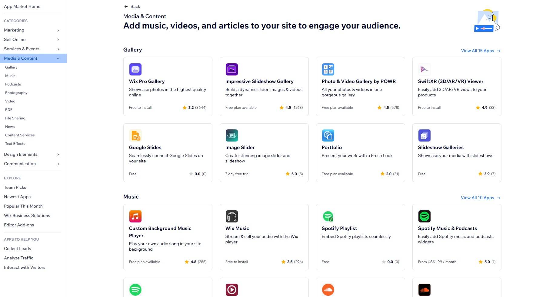 Wix App Market