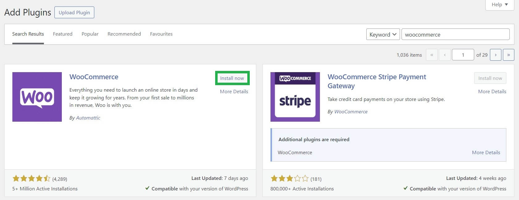 Woocommerce Install