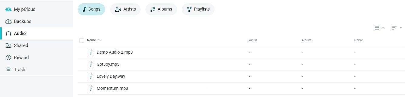 Pcloud Audio Playlists