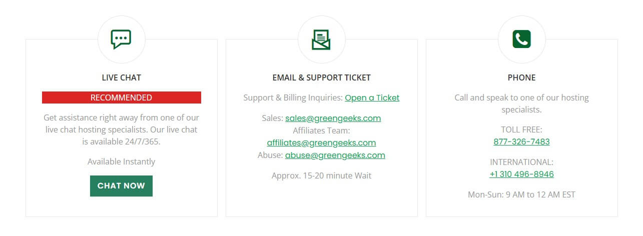 Greengeeks Support