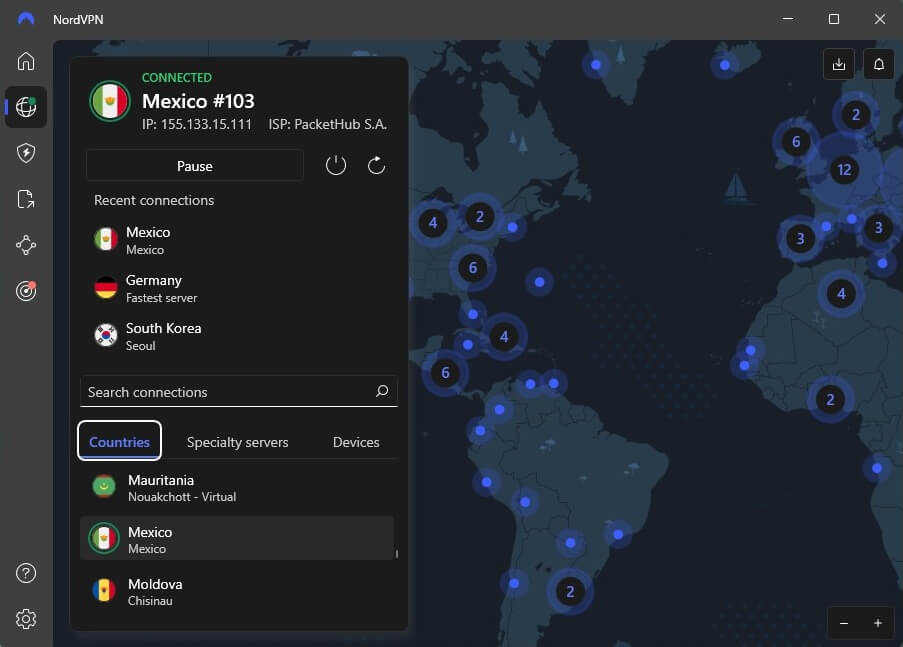 Nordvpn Mexican Ip Connected