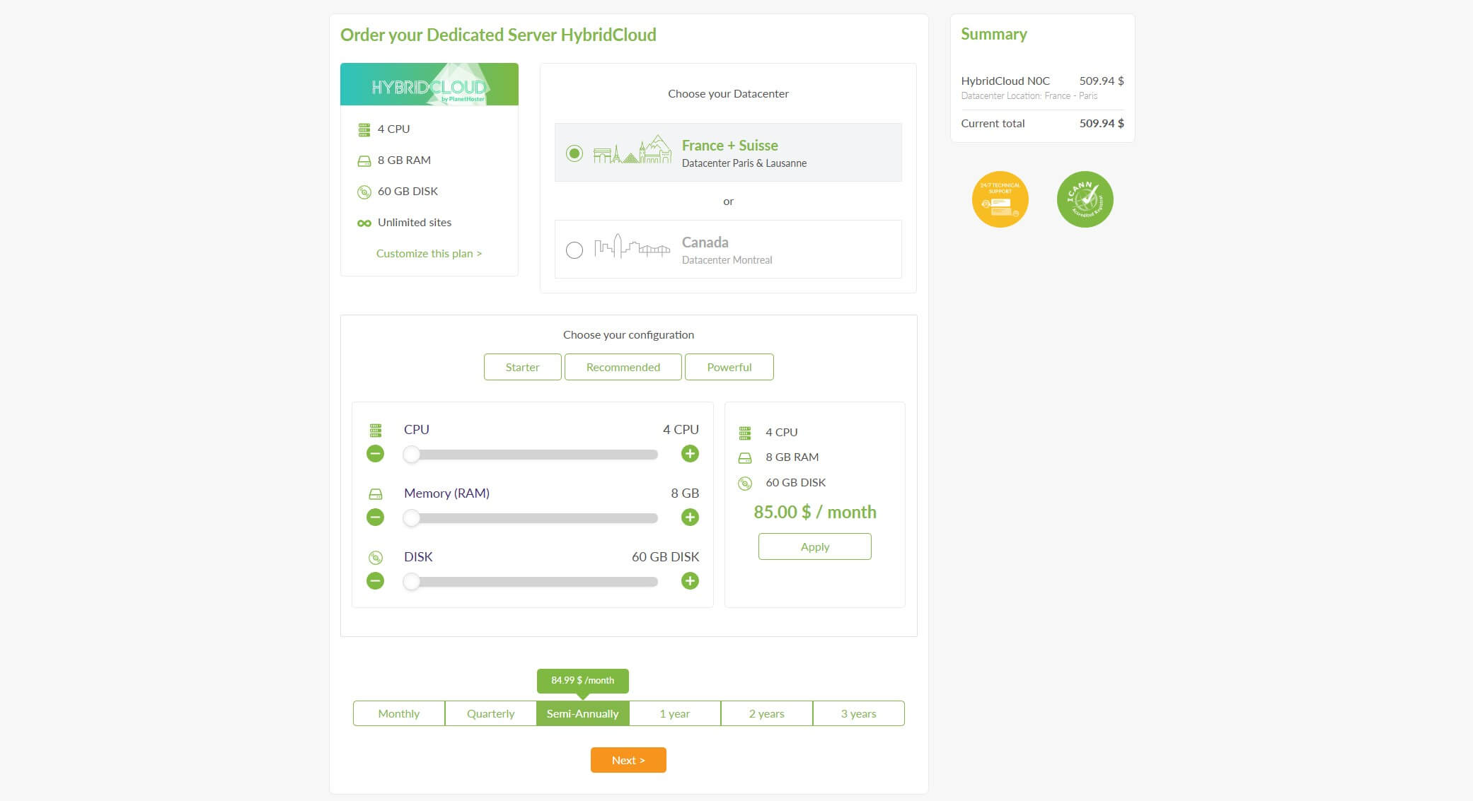 Planethoster Cloud Hosting Prices