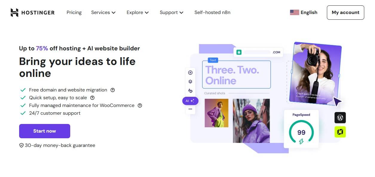 Hostinger Home Page