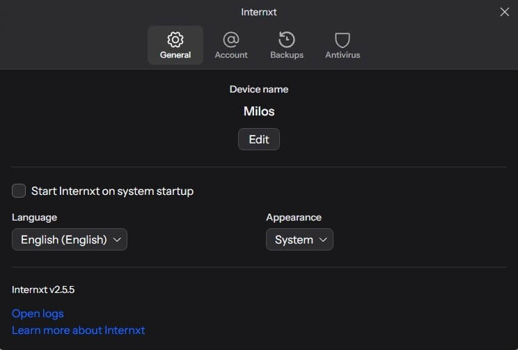 Internxt Desktop App