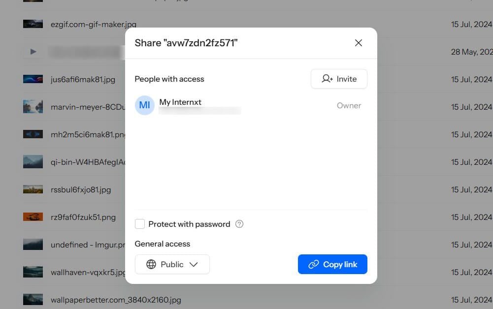 Internxt File Sharing