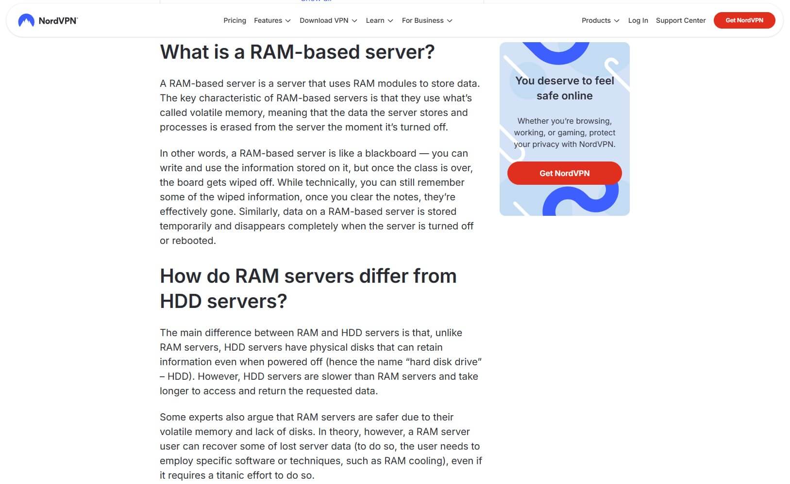 Nordvpn Ram Servers Explained