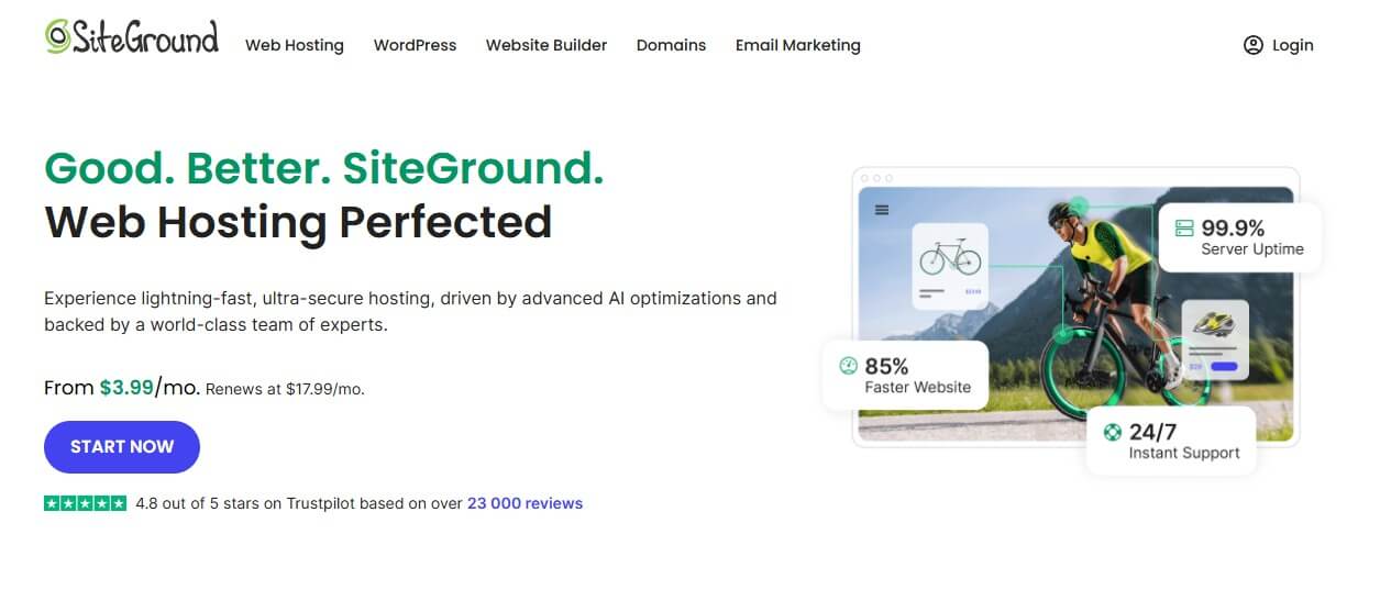 Siteground Home Page