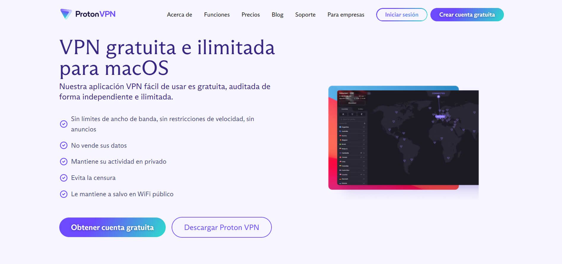 ProtonVPN Gratis para Mac