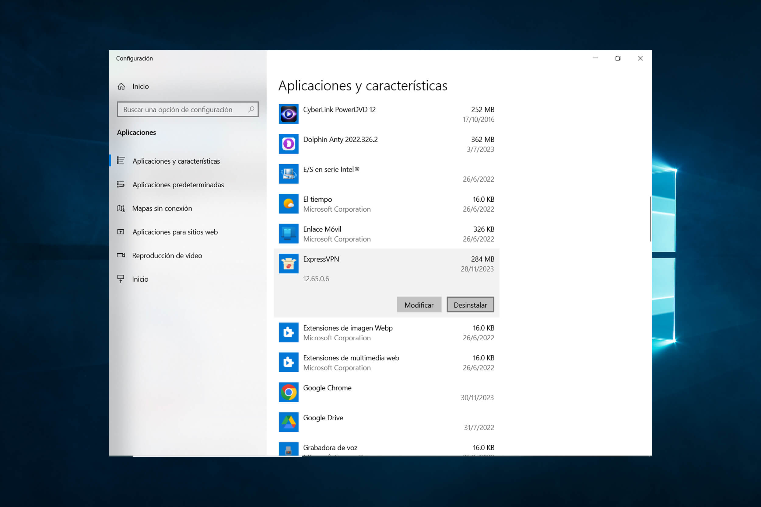 Desinstalar Vpn